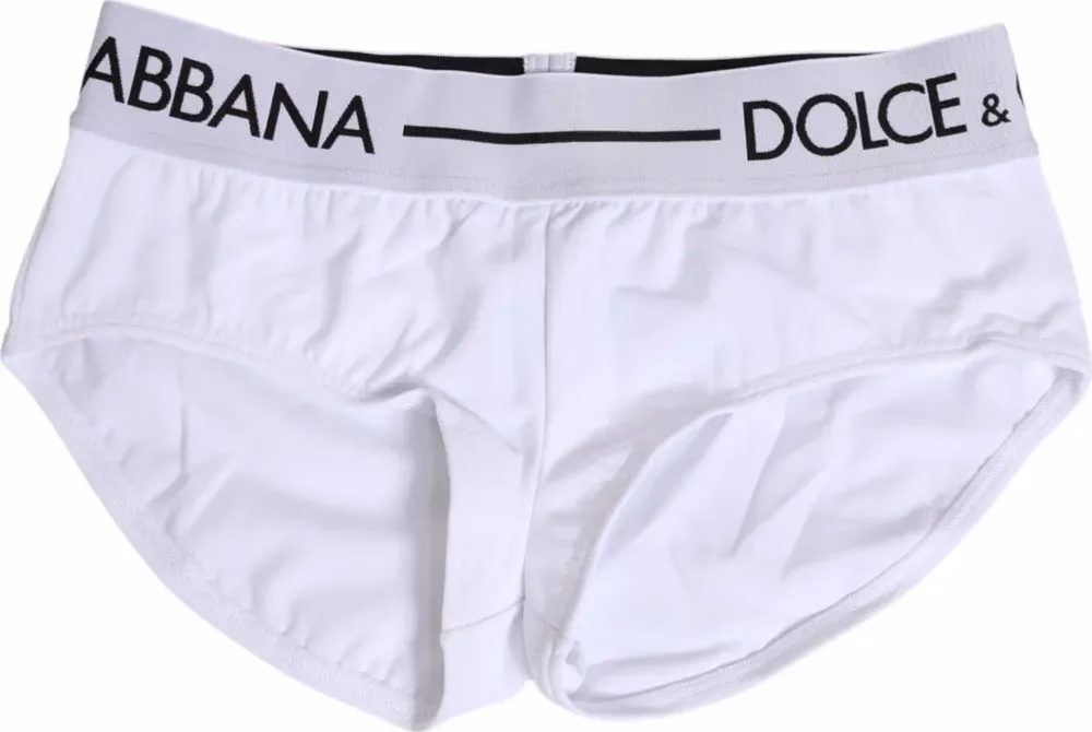 Dolce & Gabbana White Nylon Logo Waistband Shorts Underwear