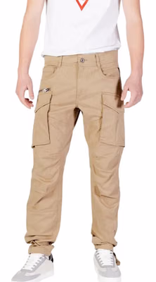 Beige Cotton Cargo Pants