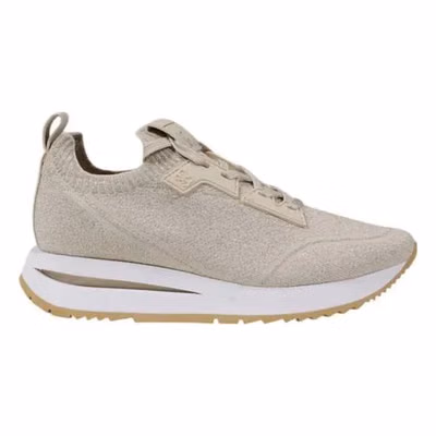 Beige Polyester Low Top Sneakers