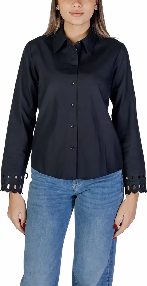 Jacqueline De Yong Black Cotton Blouse