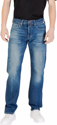 Blue Cotton Relaxed Fit Jeans