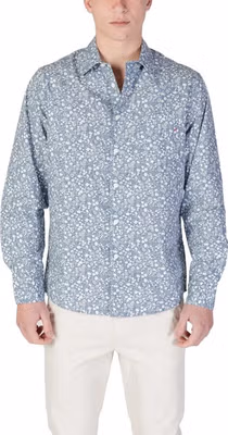 Blue Cotton Pattern Shirt