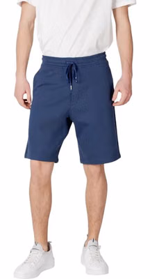 Blue Cotton Bermuda Shorts