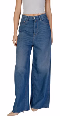 Blue Cotton Bootcut Jeans
