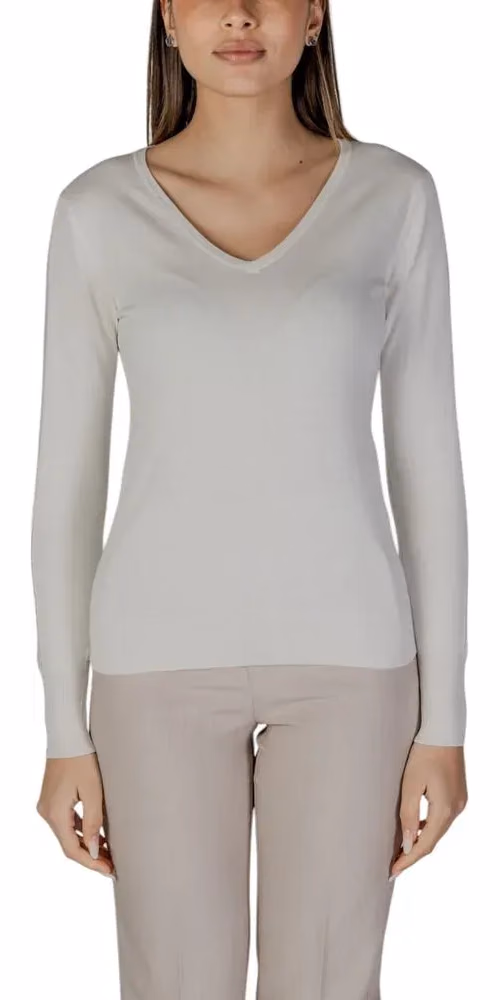 Street One Cream Viscose Long Sleeve T-Shirt