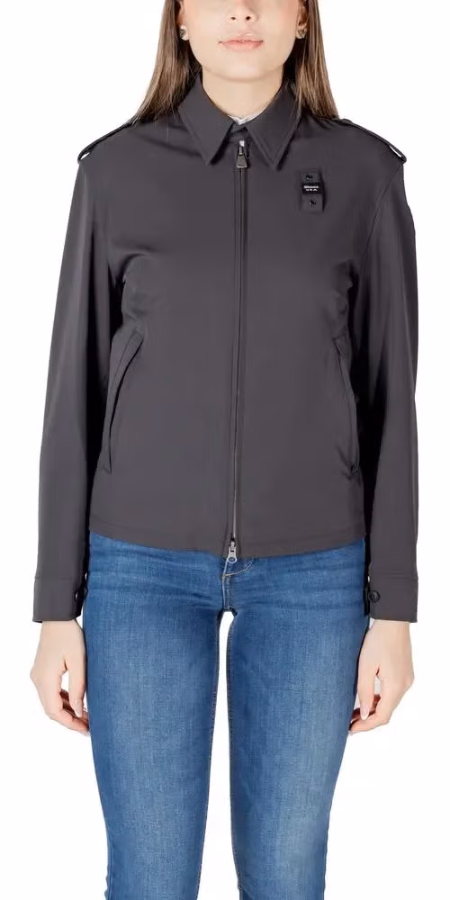 Blauer Black Polyamide Biker Jacket