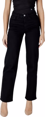 Black Cotton Relaxed Fit Jeans