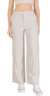 Beige Viscose Casual Pants