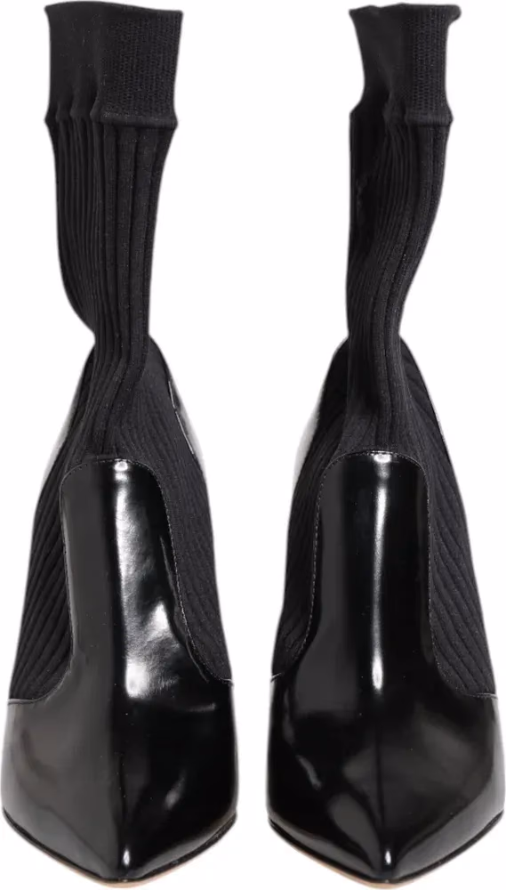 Dolce & Gabbana Black Stretch Stilettos Booties Socks Shoes