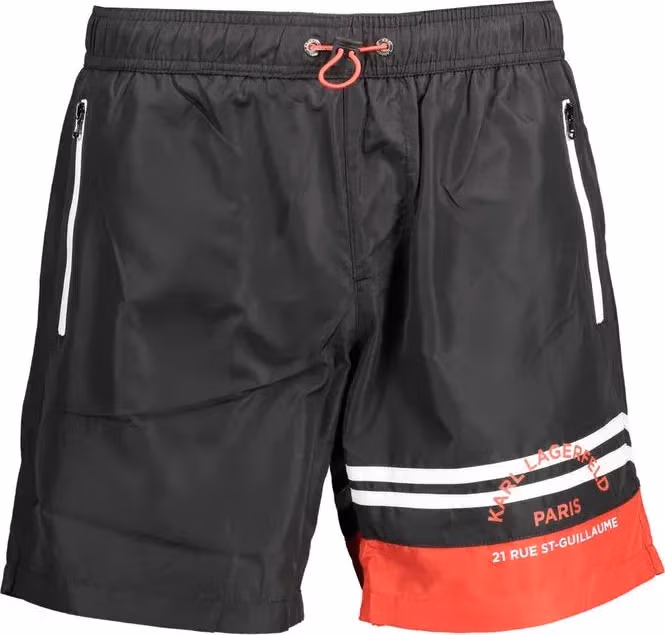 Karl Lagerfeld Black Polyester Men's Swim Boxer