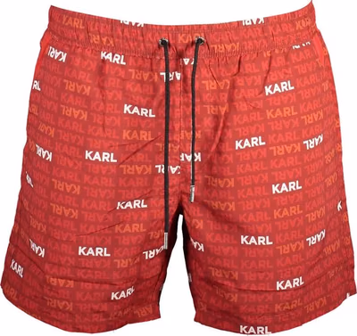 Rosso Polyester Men Swim Boxer