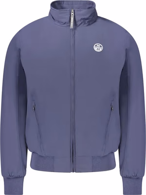 Blue Polyester Men's Bomber Jacket