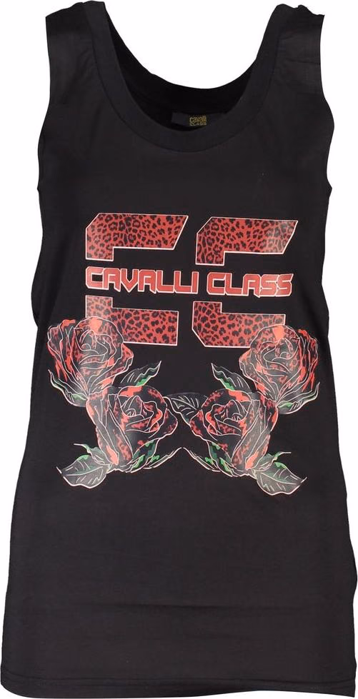 Cavalli Class Black Cotton Women Tank Top