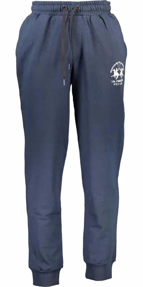 La Martina Blue Cotton Men Sweatpants