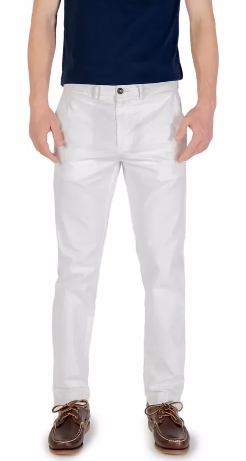 Borghese White Cotton Skinny Pants