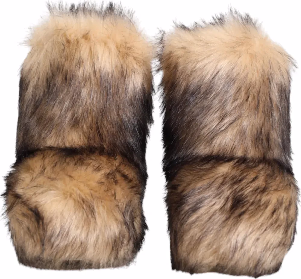 Dolce & Gabbana Brown Faux Skim Ski Fur Men Short Boots Shoes