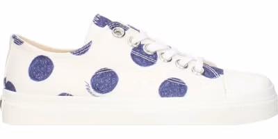 White Fabric Low Top Sneakers