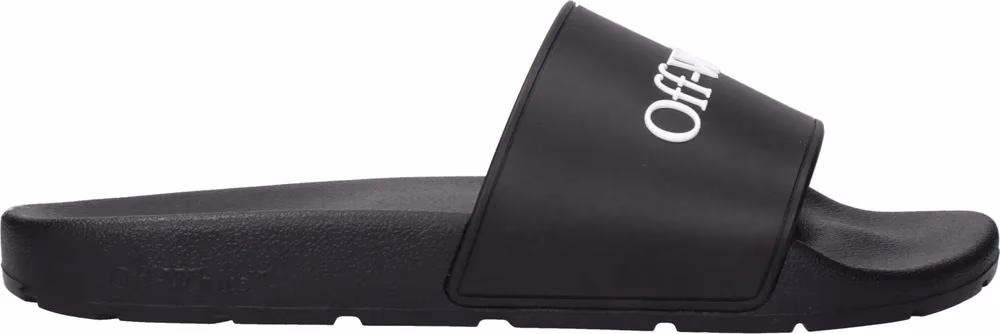 Off-White Black Cotton Slippers