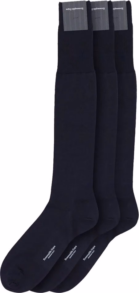 ZEGNA Navy Blue Wool Socks