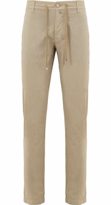 Beige Cotton Casual Pants