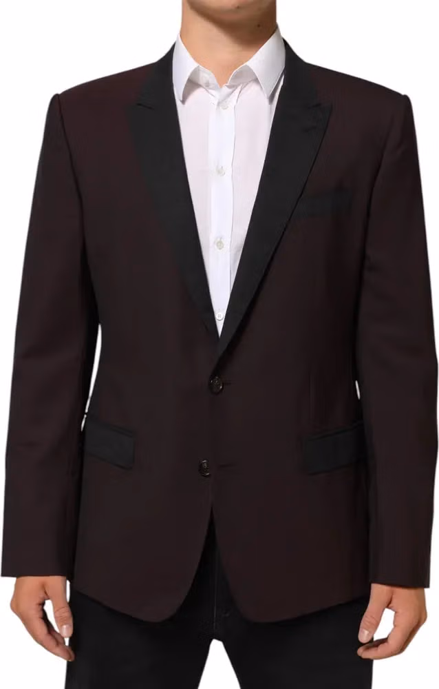 Dolce & Gabbana Maroon Wool 2 Buttons Suit Jacket Blazer
