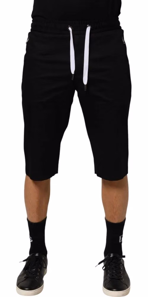 Dolce & Gabbana Black Cotton Stretch Men Bermuda Shorts