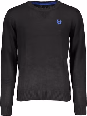 Black Cotton Men Sweater
