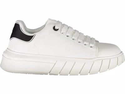 White Polyurethane Women Sneaker