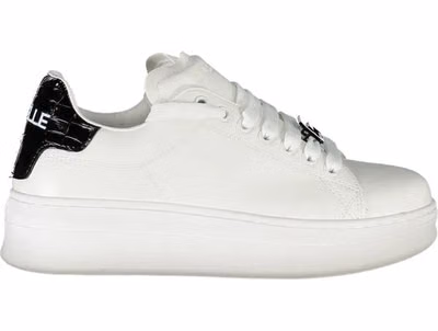 White Polyurethane Women Sneaker