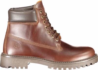 Marrone Pelle Mens Sneaker Boot