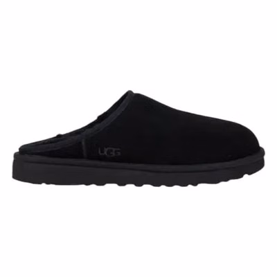 Black Suede Leather Clogs