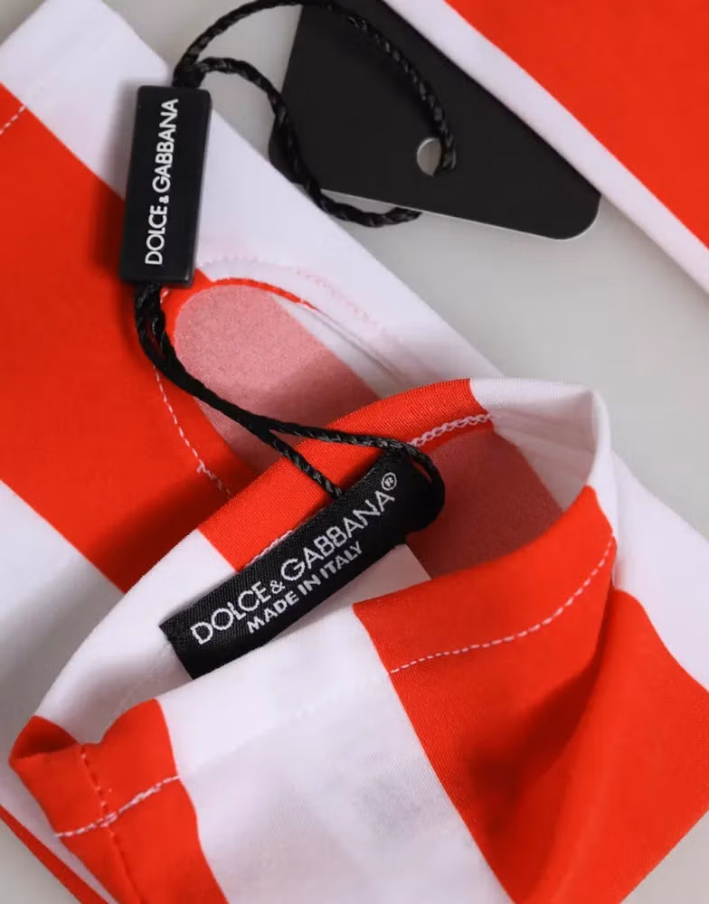 Dolce & Gabbana Red White Nylon Fingerless Wrist Length Gloves