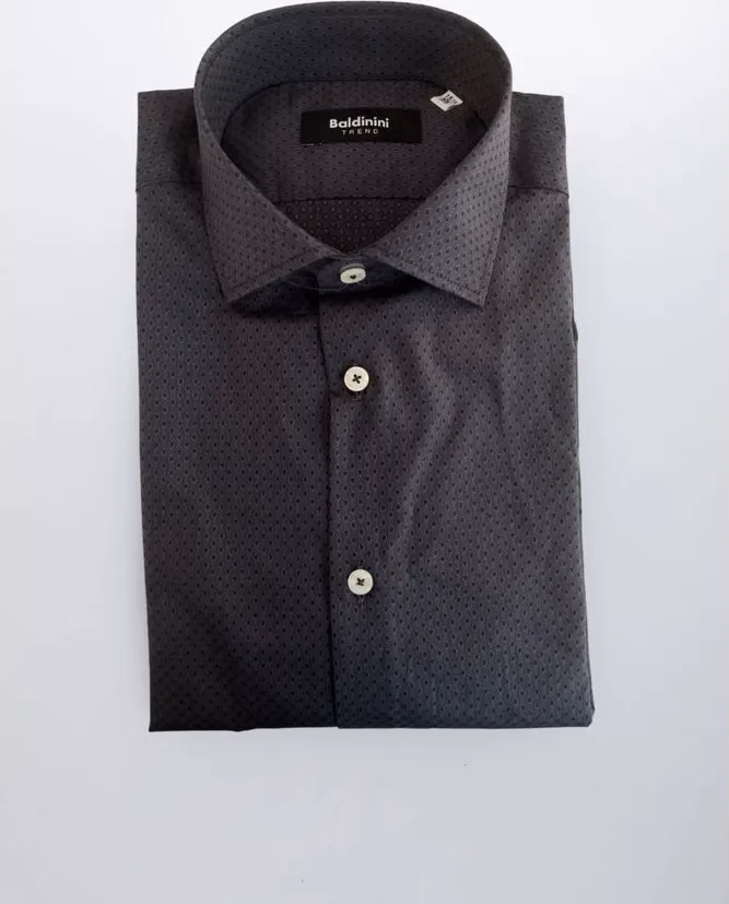 Baldinini Trend Gray Cotton Men Shirt