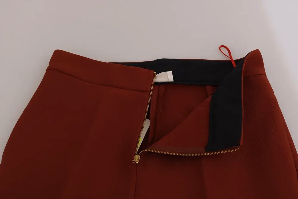 Jucca Red High Waist Cropped Flared Dress Formal Trouser Pants