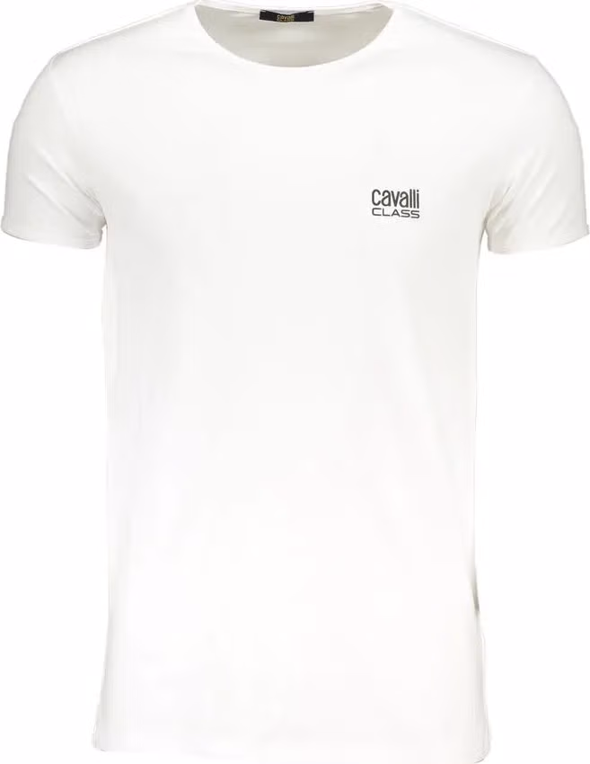 Cavalli Class Bianco Cotton Men T-Shirt