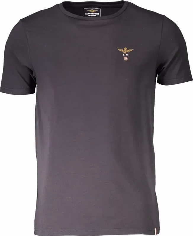Aeronautica Militare Black Cotton Men's T-Shirt
