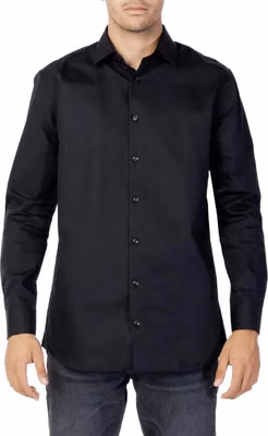 Black Cotton Dress Shirt