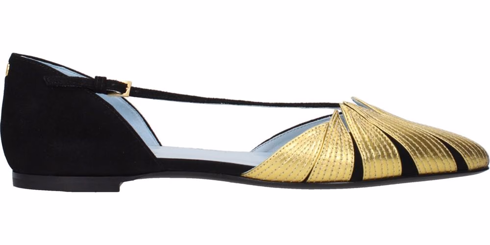 Valentino Garavani Black Leather Flat Sandals