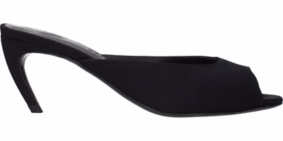 Black Fabric Flat Sandals