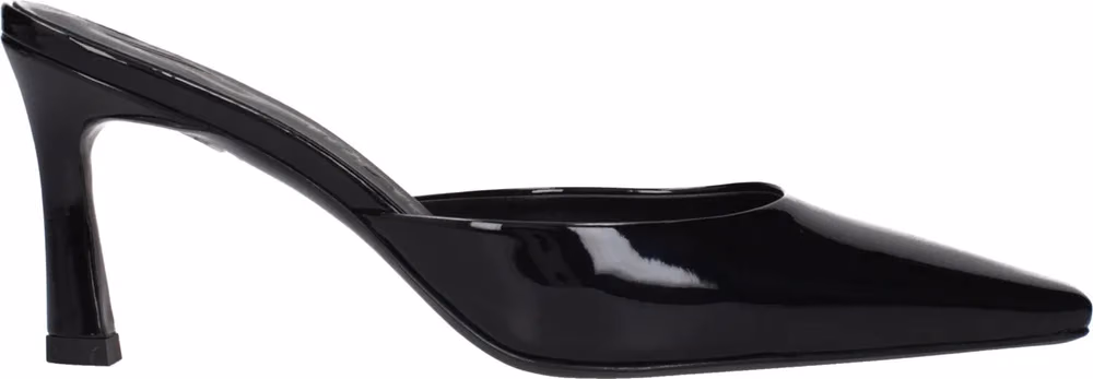 The Attico Black Leather Flat Sandals
