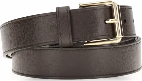 Givenchy Brown Calf Leather Bos Taurus Regular Belt