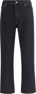 Black Cotton Straight-Leg Jeans