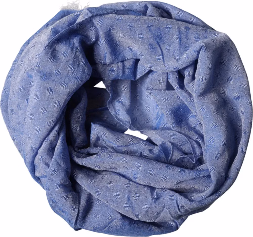 Dolce & Gabbana Blue Lace Stole Cotton Neck Wrap Shawl Scarf