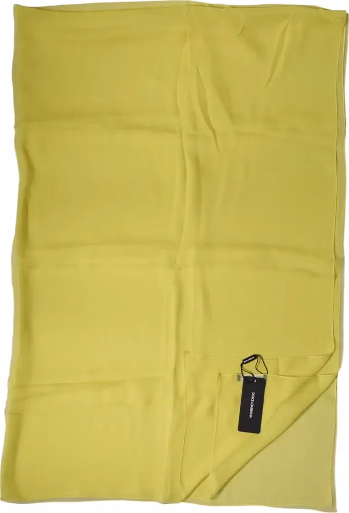 Dolce & Gabbana Yellow Stole Silk Neck Wrap Shawl Men  Scarf