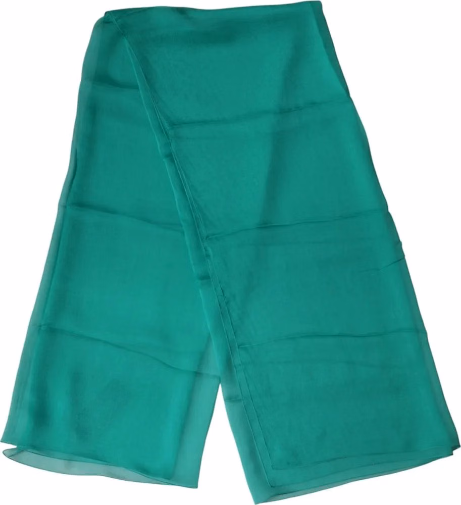 Dolce & Gabbana Green Stole Silk Neck Wrap Shawl Scarf
