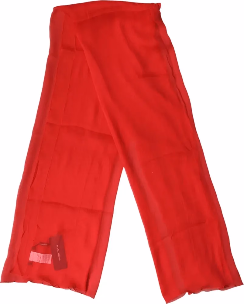Dolce & Gabbana Red Stole Silk Neck Wrap Shawl Men Scarf
