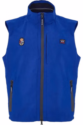 Blue Polyester Sleveless Jacket
