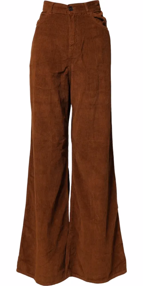 Jucca Brown Wide Leg High Waist Corduroy Denim Trouser Jeans