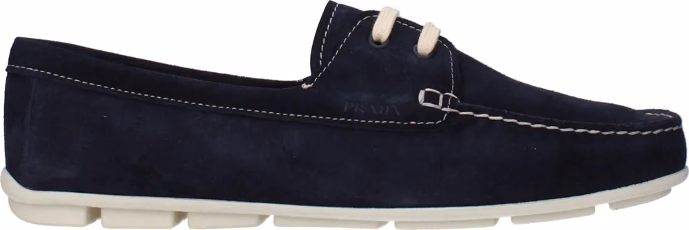Prada Blue Leather Slip-On Loafers