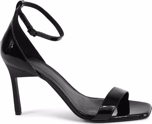 Calvin Klein Black Leather Stiletto Heel Sandals